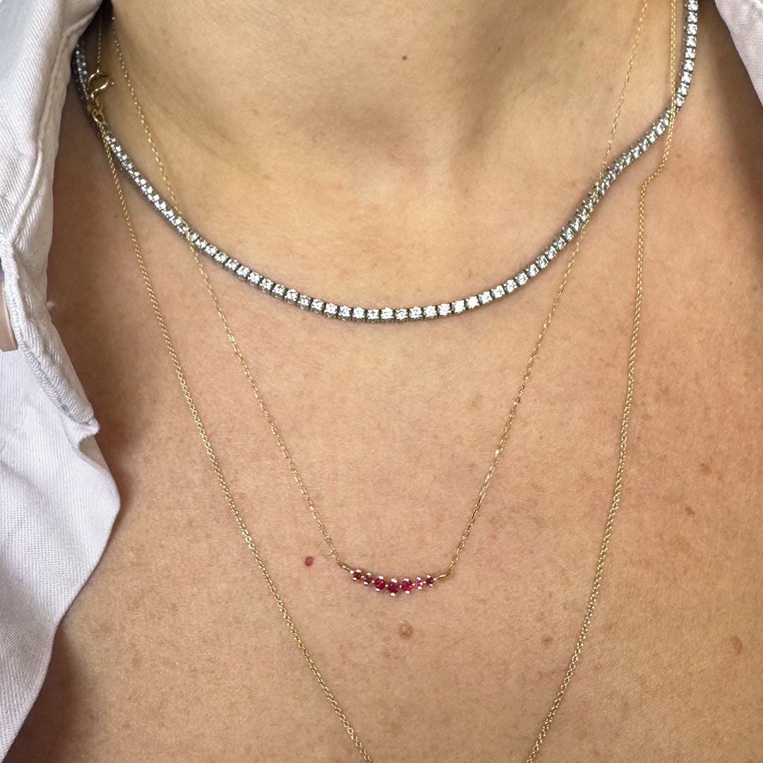 Collar rubí mini barra