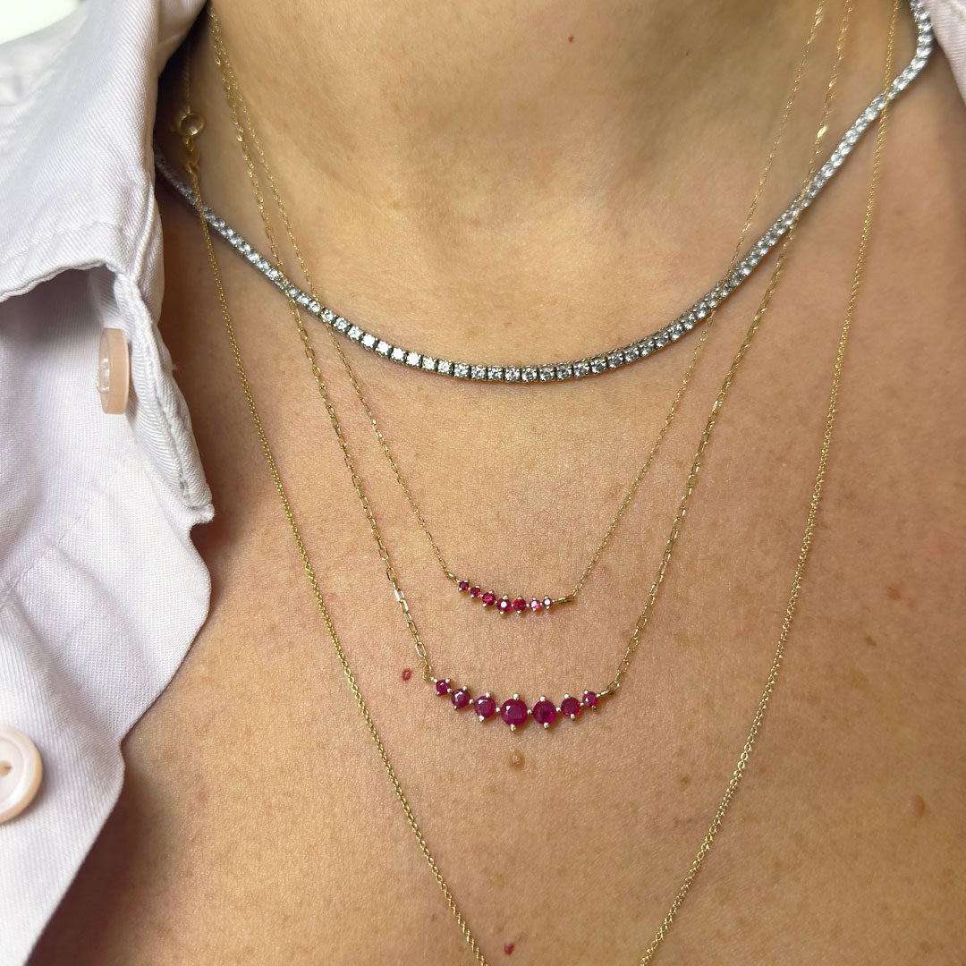 Collar rubí mini barra