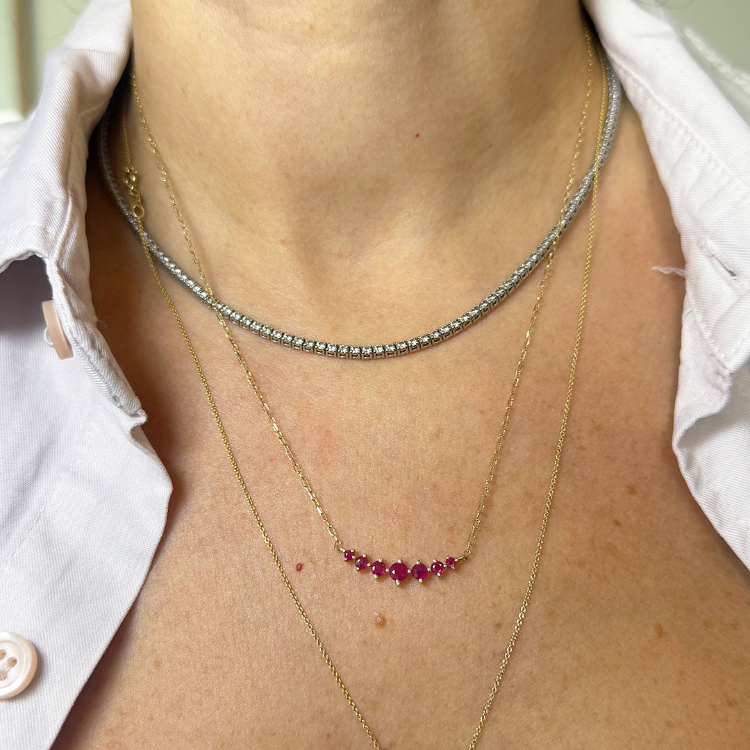 Collar rubí M barra