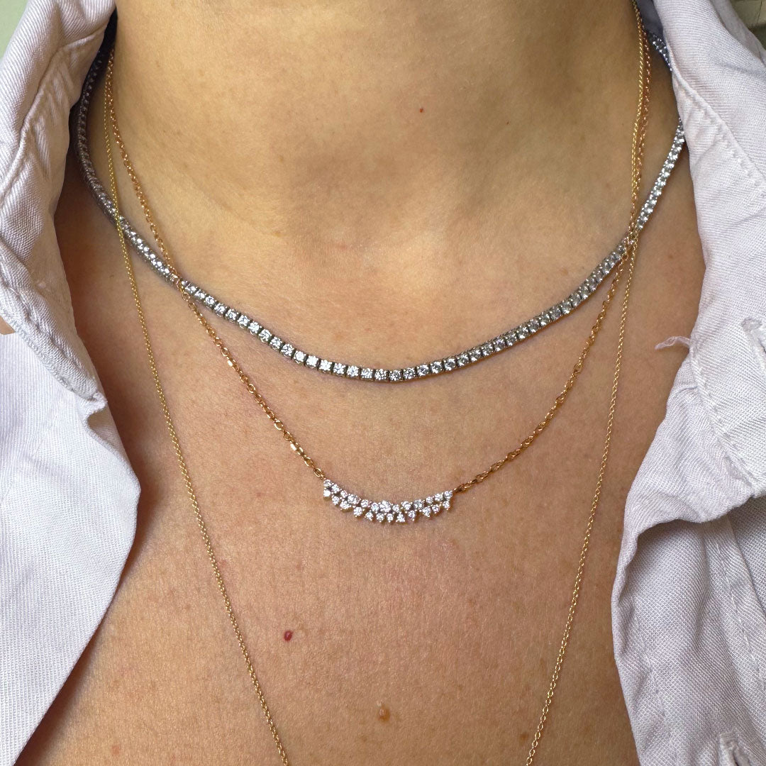 Collar diamantes S barra