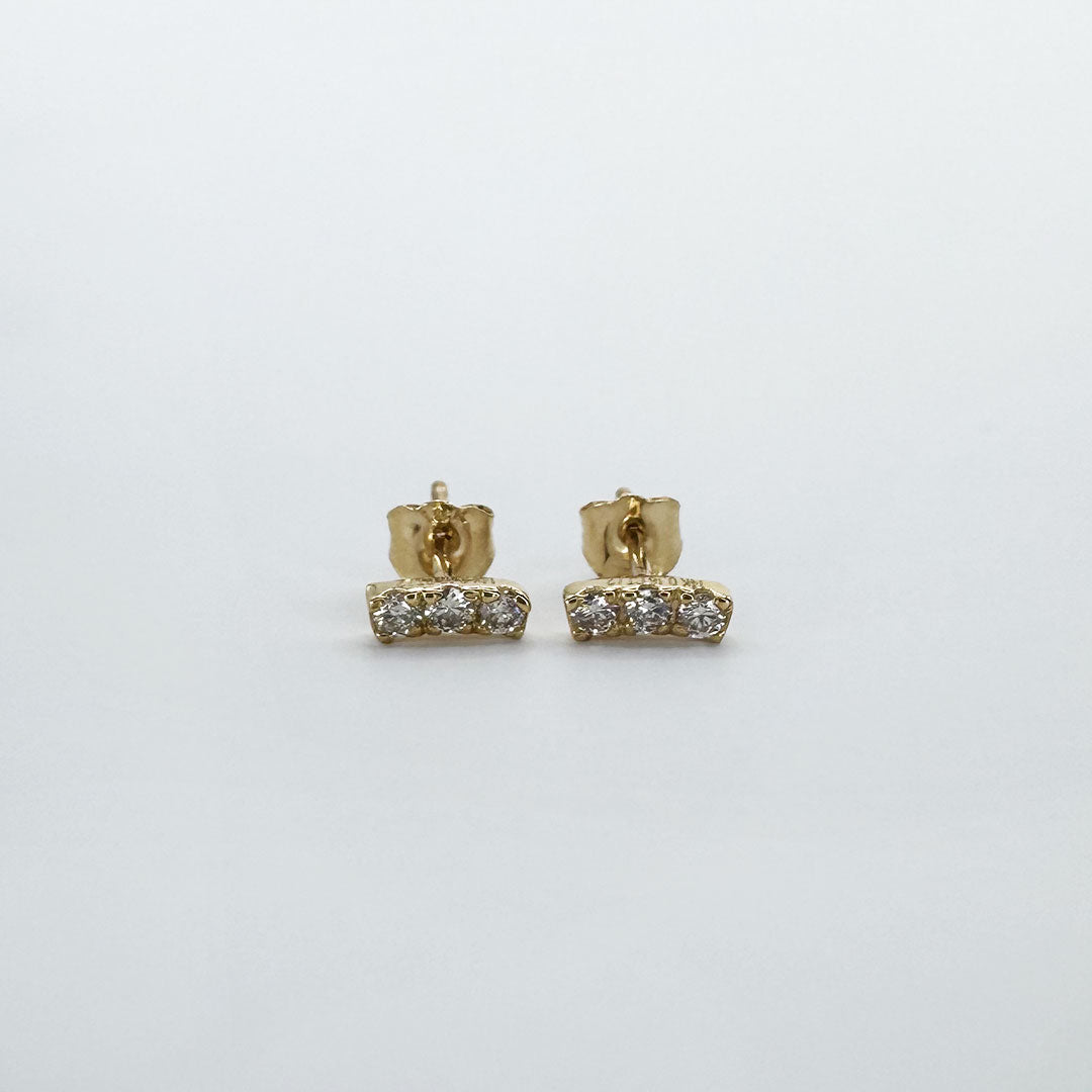 Broqueles diamante mini triple