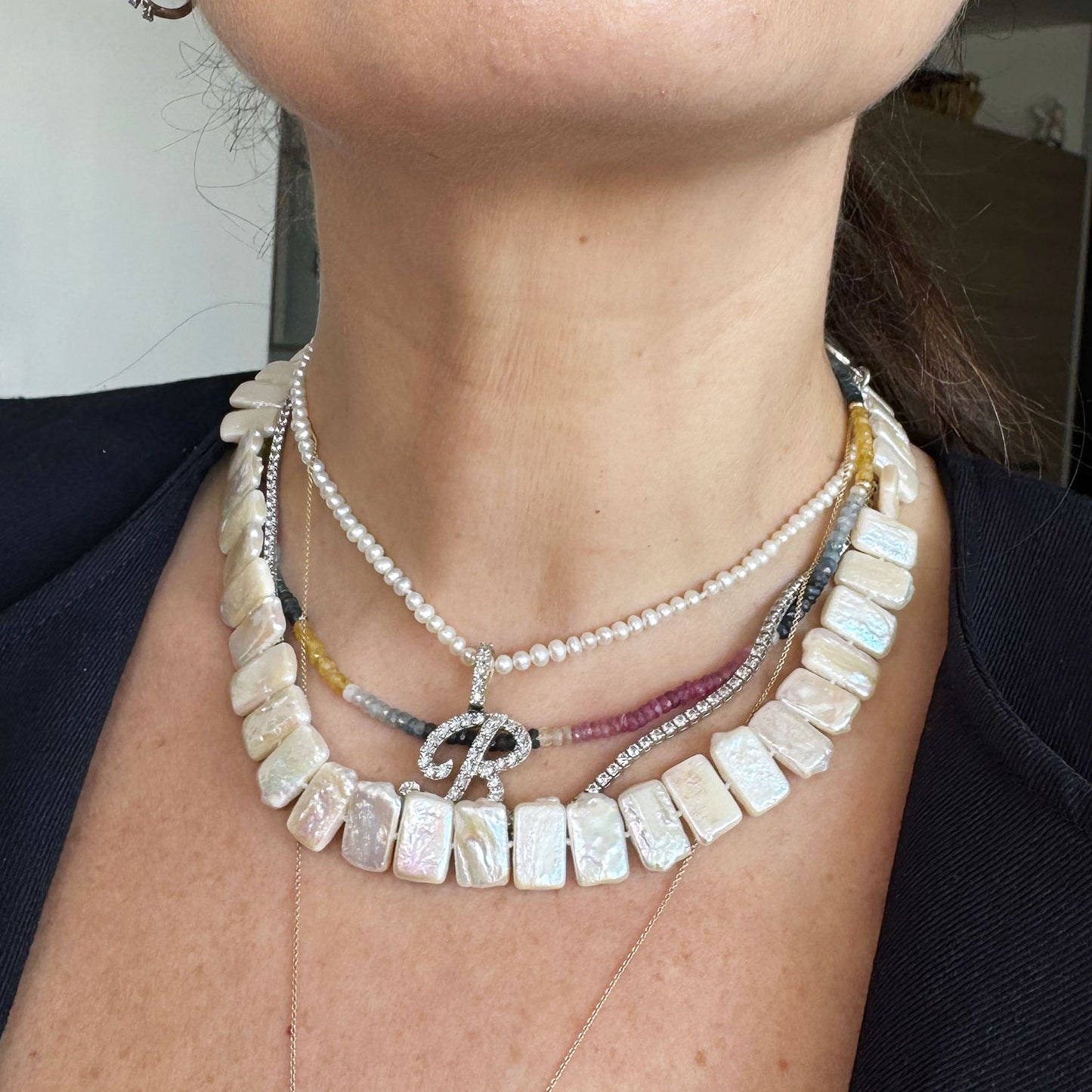 Collar Perla Cultivada Keshi Grande 44