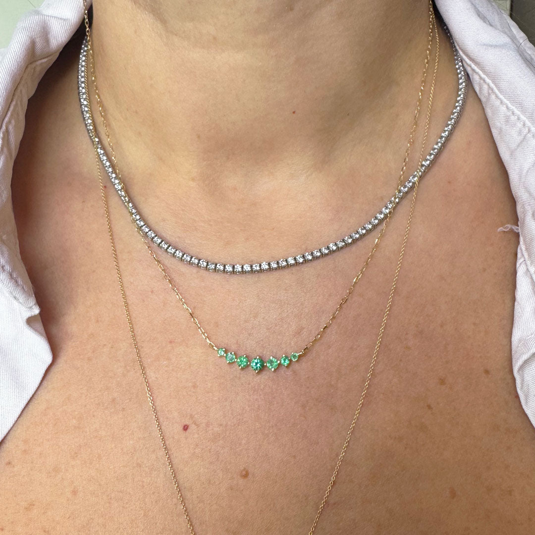 Collar esmeralda M barra