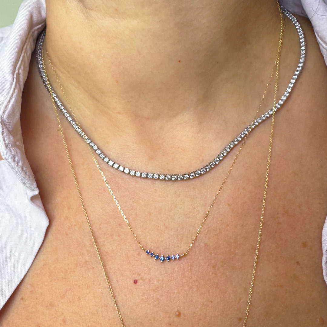 Collar zafiro mini barra