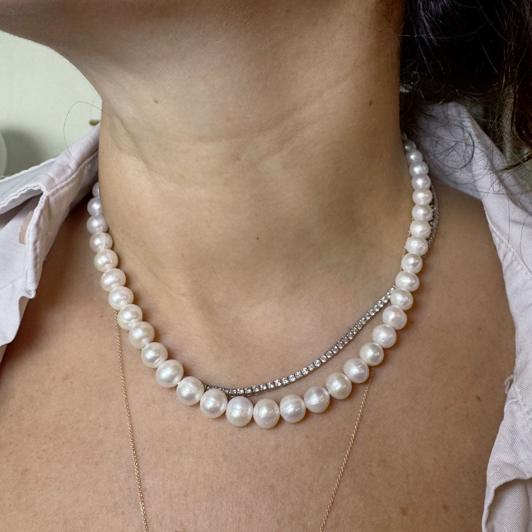 Collar Perla Cultivada Semiredonda Mediano 40
