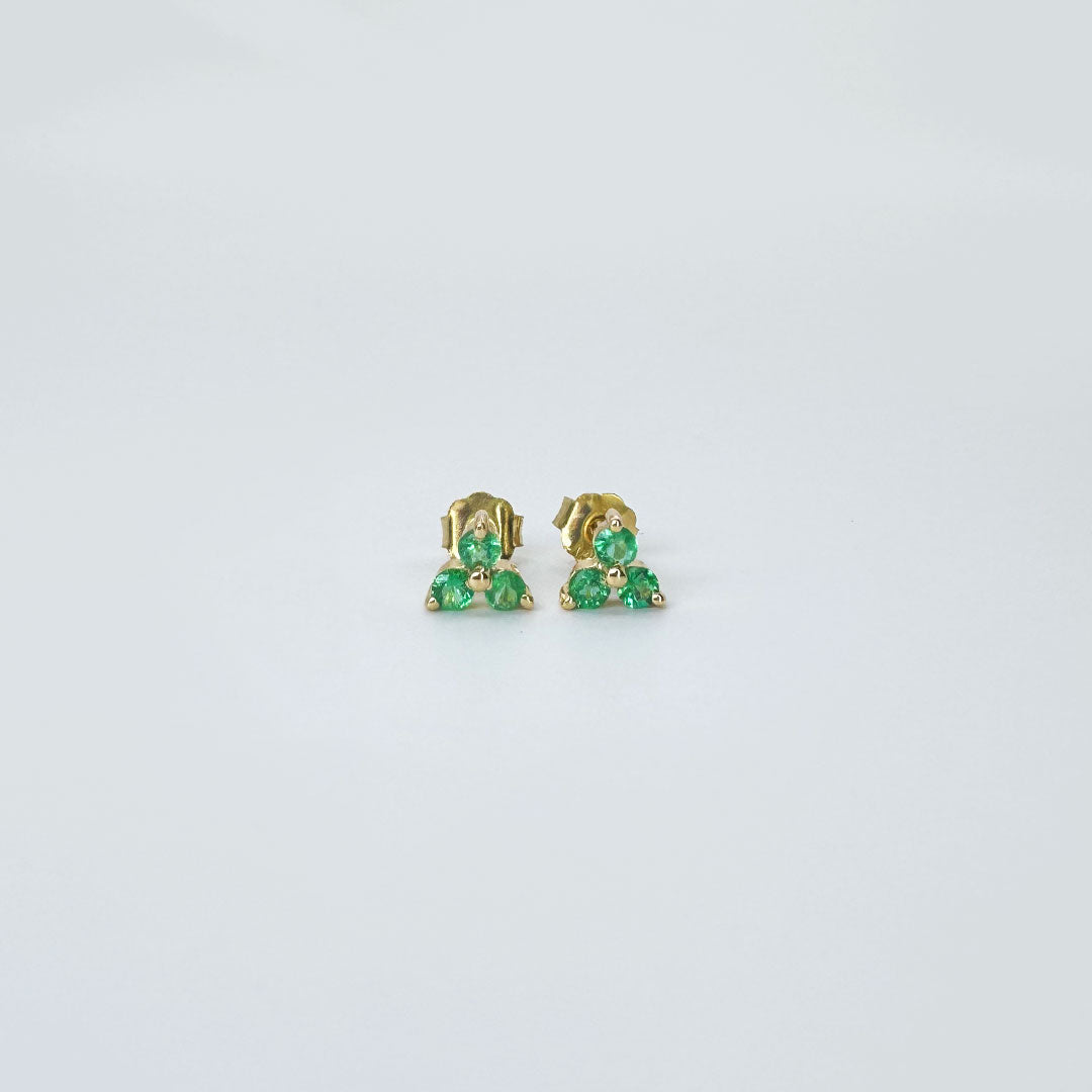 Broqueles esmeralda mini triple M