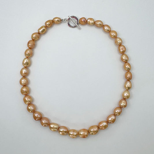 Collar perlas naranjas