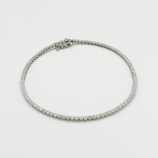 Pulsera tennis diamantes oro blanco.