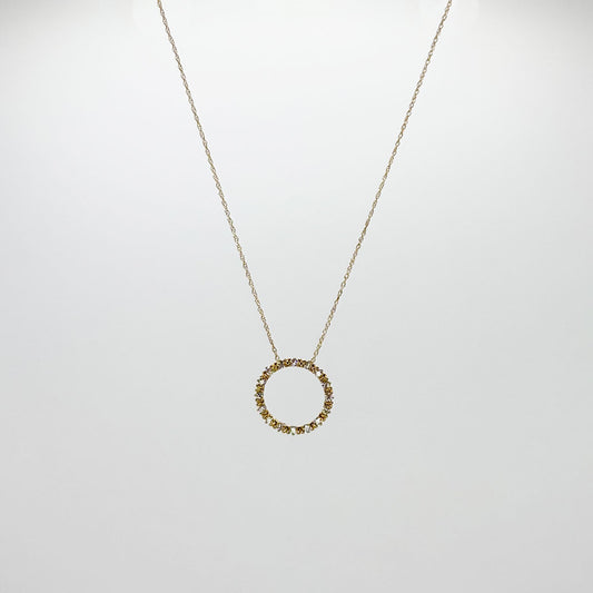 Collar diamantes rueda de vida. Oro amarillo