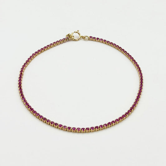 Pulsera tennis rubí