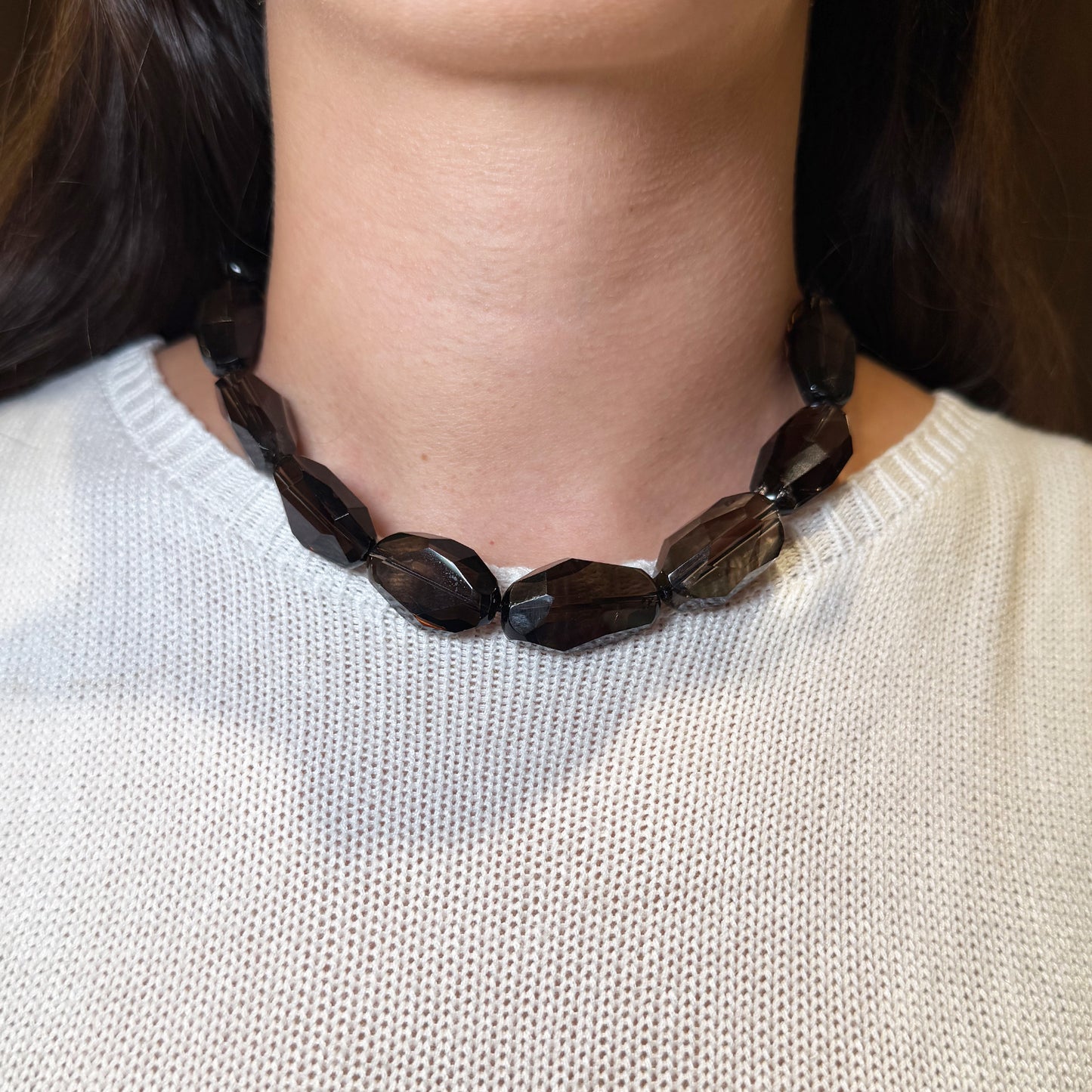 Collar semipreciosa ahumado
