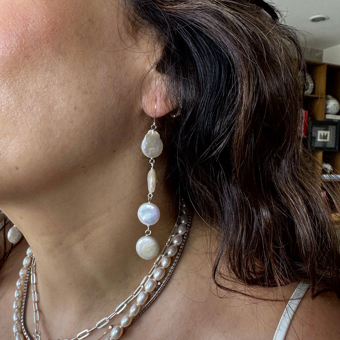Aretes 4 perlas