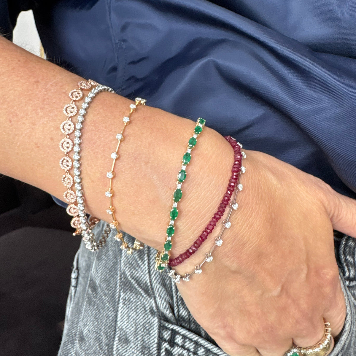 Pulsera tennis diamantes naturales 101 oro blanco.