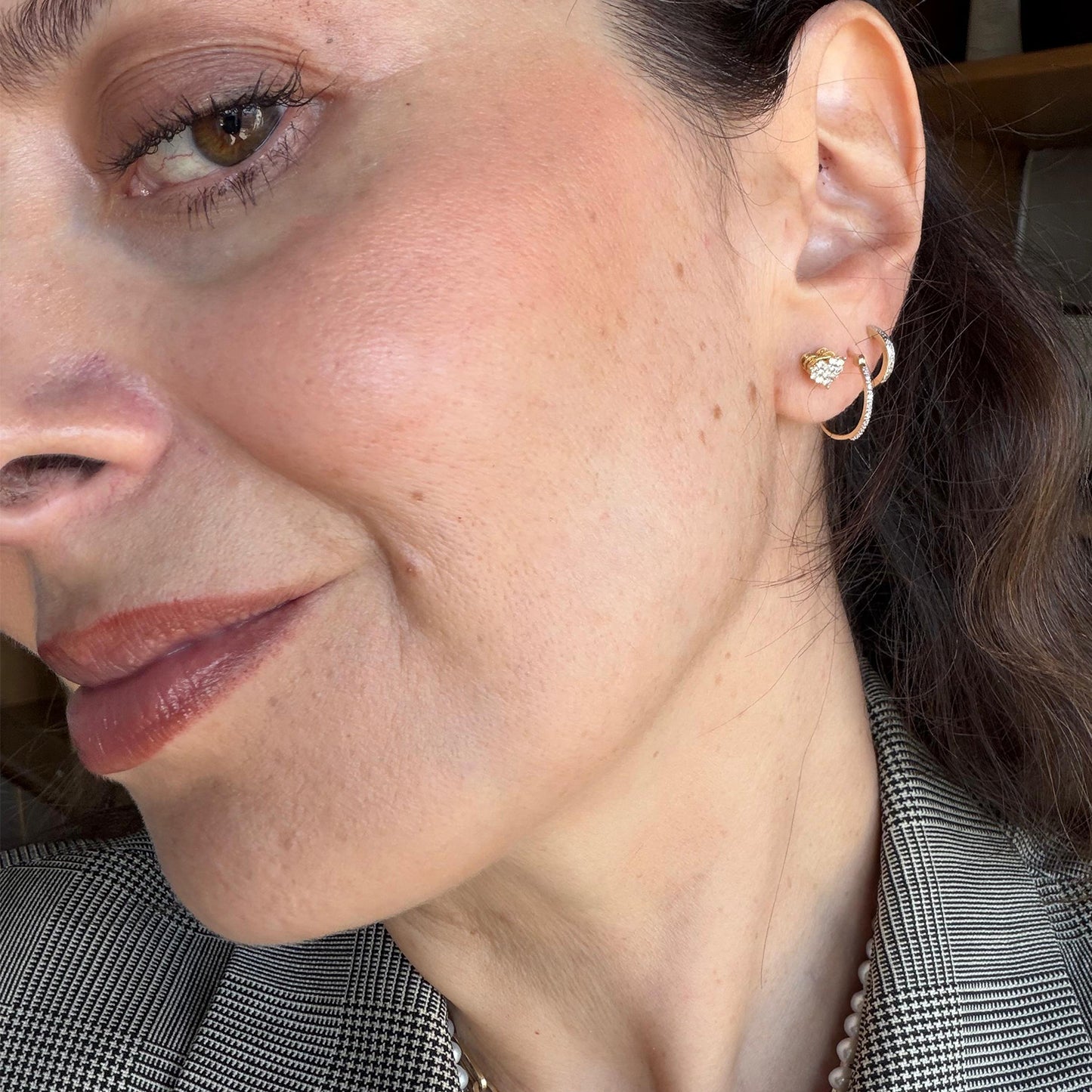 Arracadas oro amarillo con diamantes S