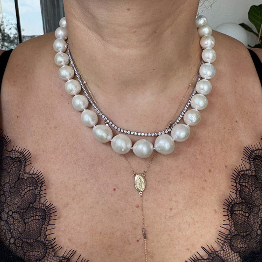 Collar Perla cultivada semiredonda 44.