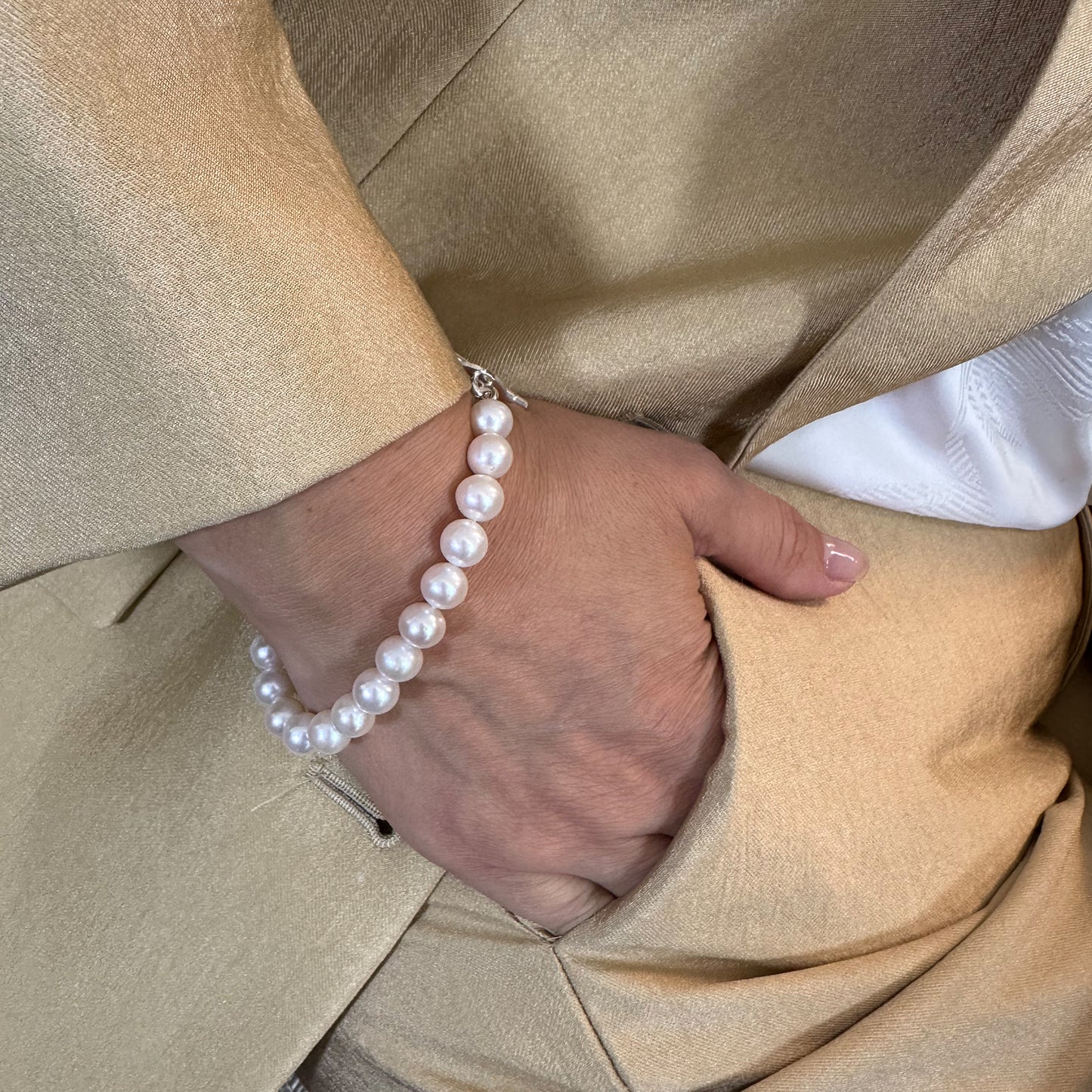 Pulsera perlas clásica 18