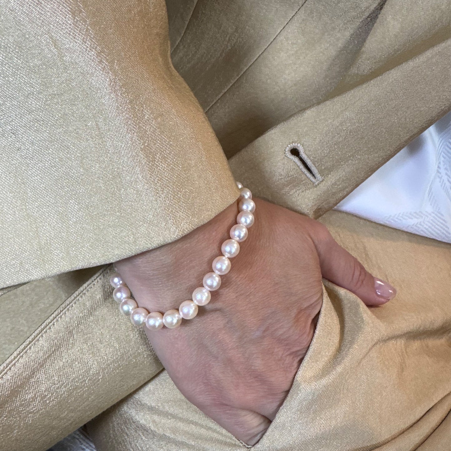 Pulsera perlas clásica 18.