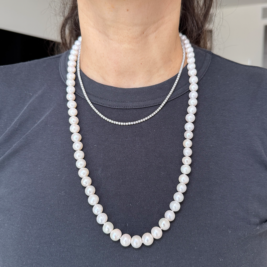 Collar Perla Cultivada Semiredonda Clásico Mediano 63