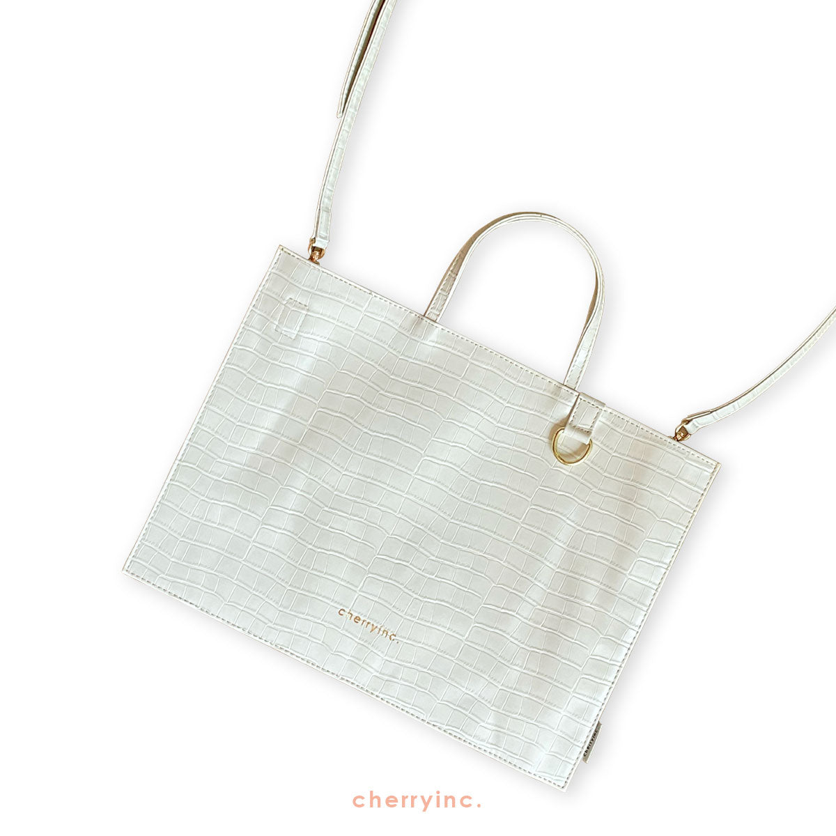 Porta Laptop Croc Beige