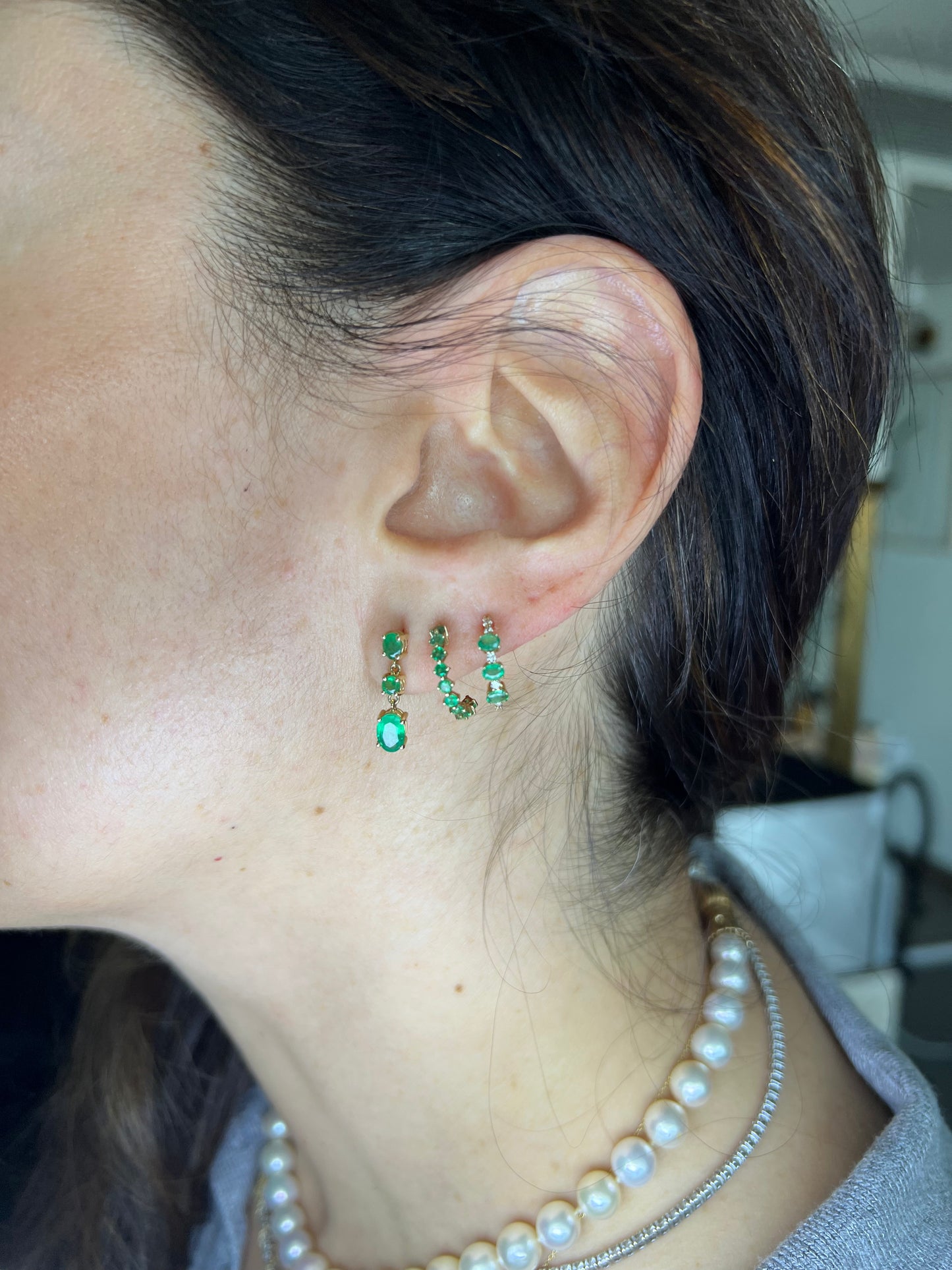 Arete Colgante de Esmeraldas