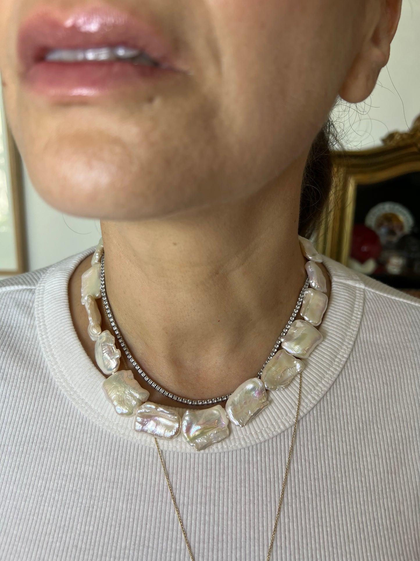 Collar perlas keshi