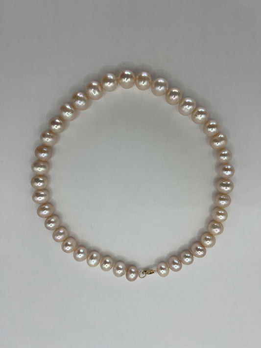 Collar Choker Perlas Rosa Salmon.