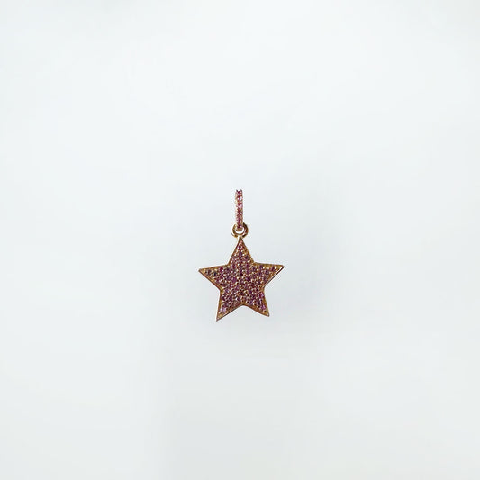 Dije estrella zafiros rosas