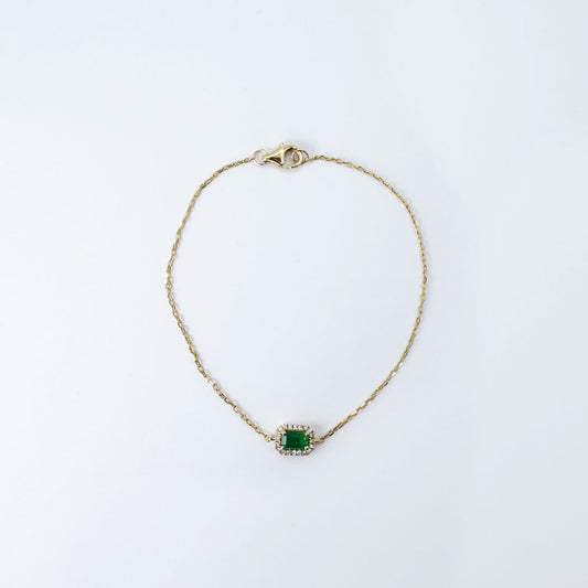 Pulsera esmeralda y diamantes