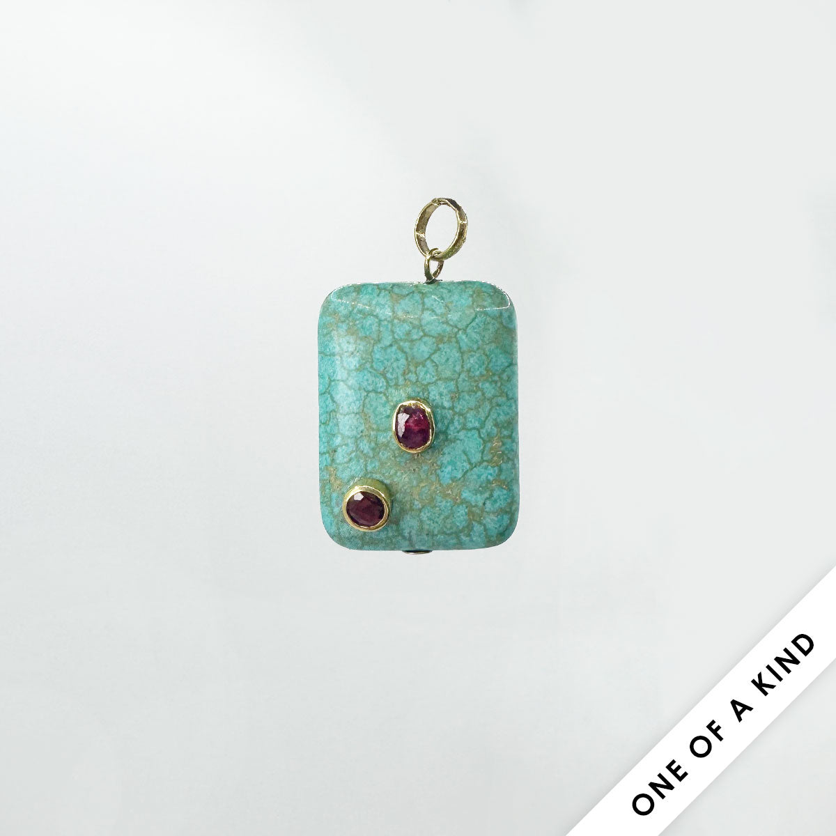 Dije turquesa Galáctica con rubíes Mod.5