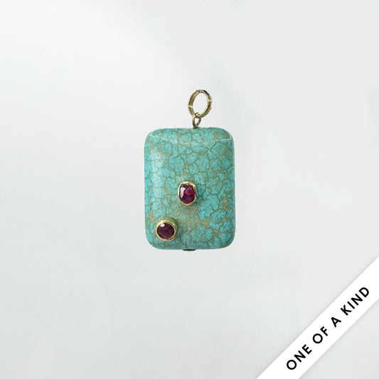 Dije turquesa Galáctica con rubíes Mod.5