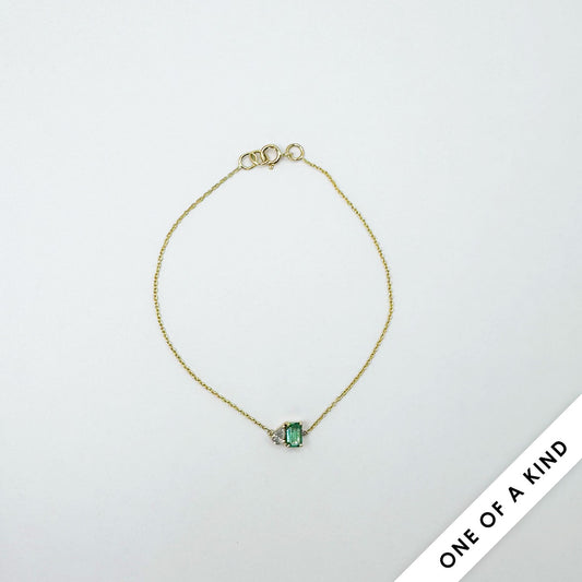 Pulsera esmeralda y diamante toi et moi.