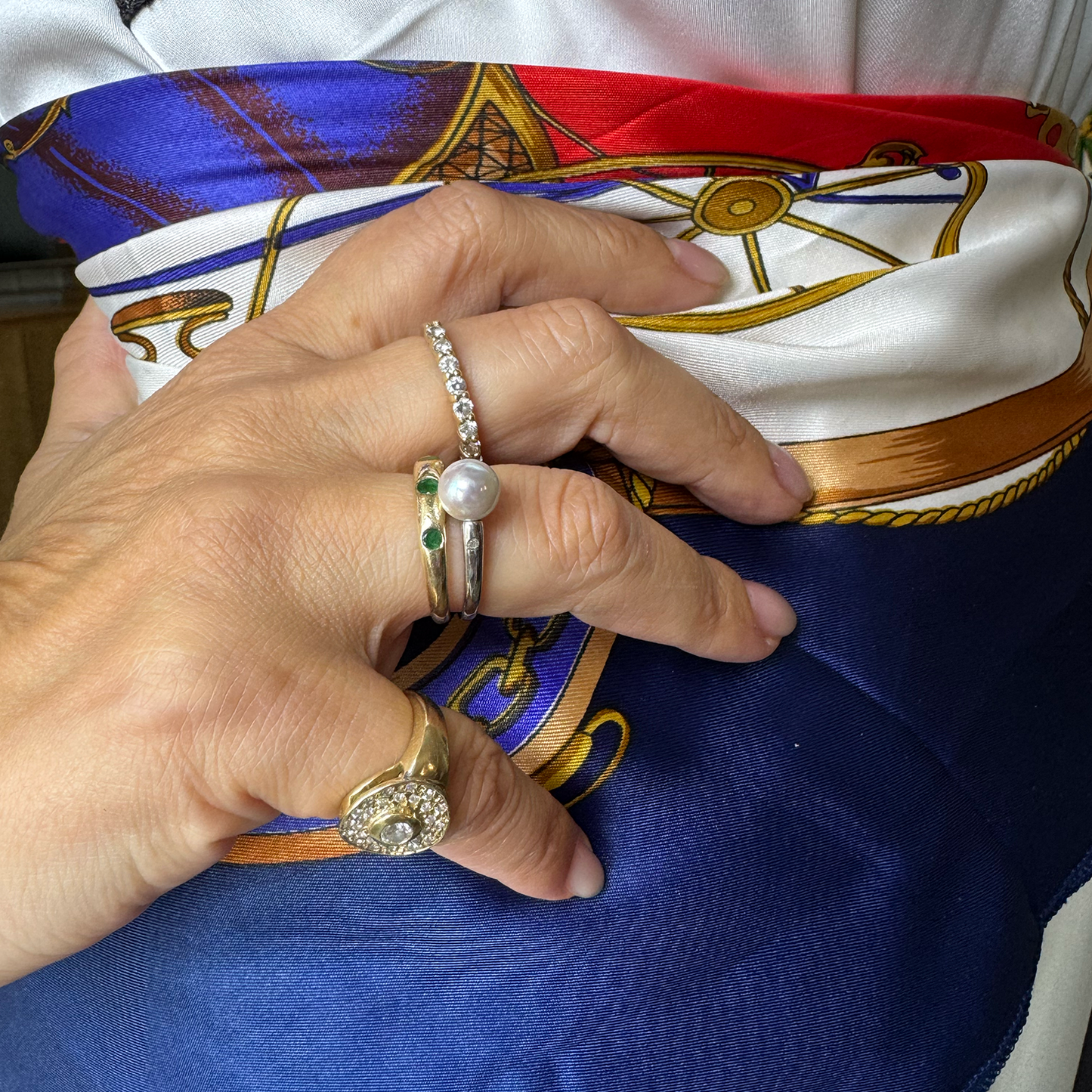 Anillo perla en plata