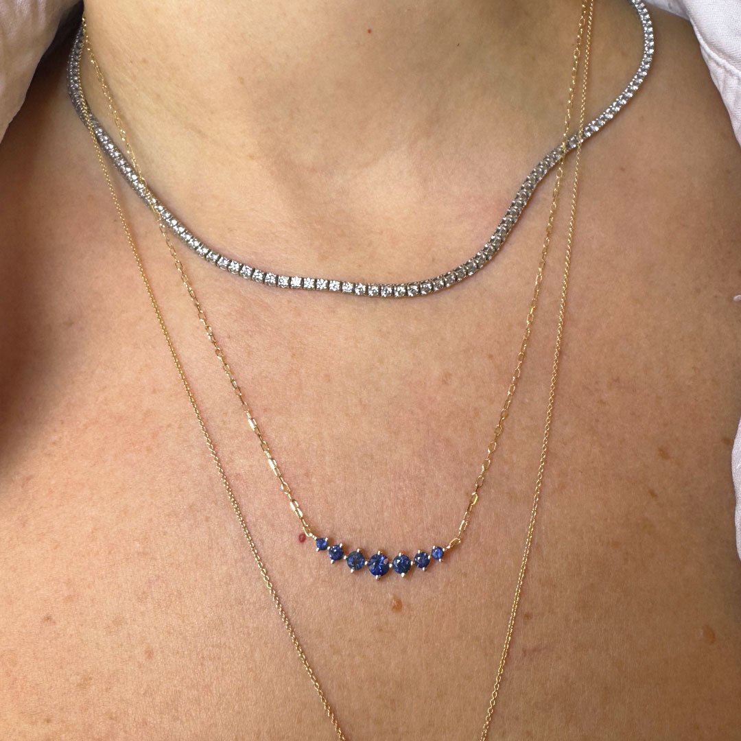 Collar zafiro M barra