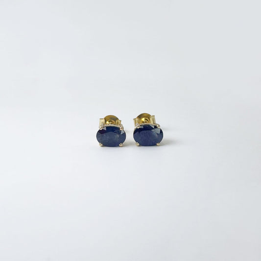 Aretes zafiros oval.
