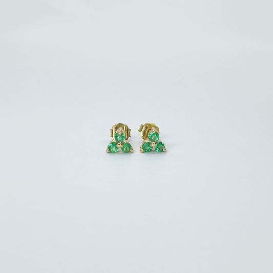 Broqueles esmeralda mini triple M