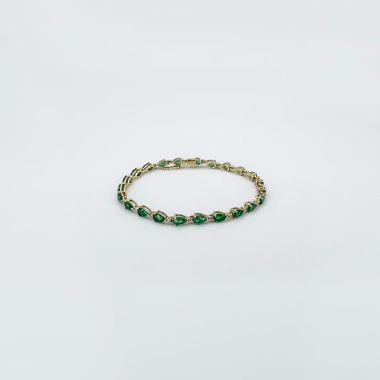 Pulsera esmeraldas y diamantes oro.