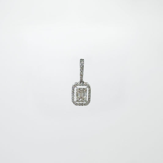 Dije diamante oro blanco.