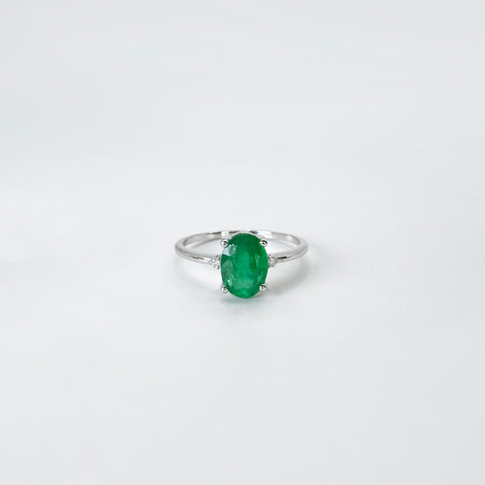 Anillo esmeralda oro blanco