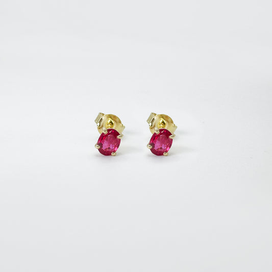 Aretes Rubí Mediano