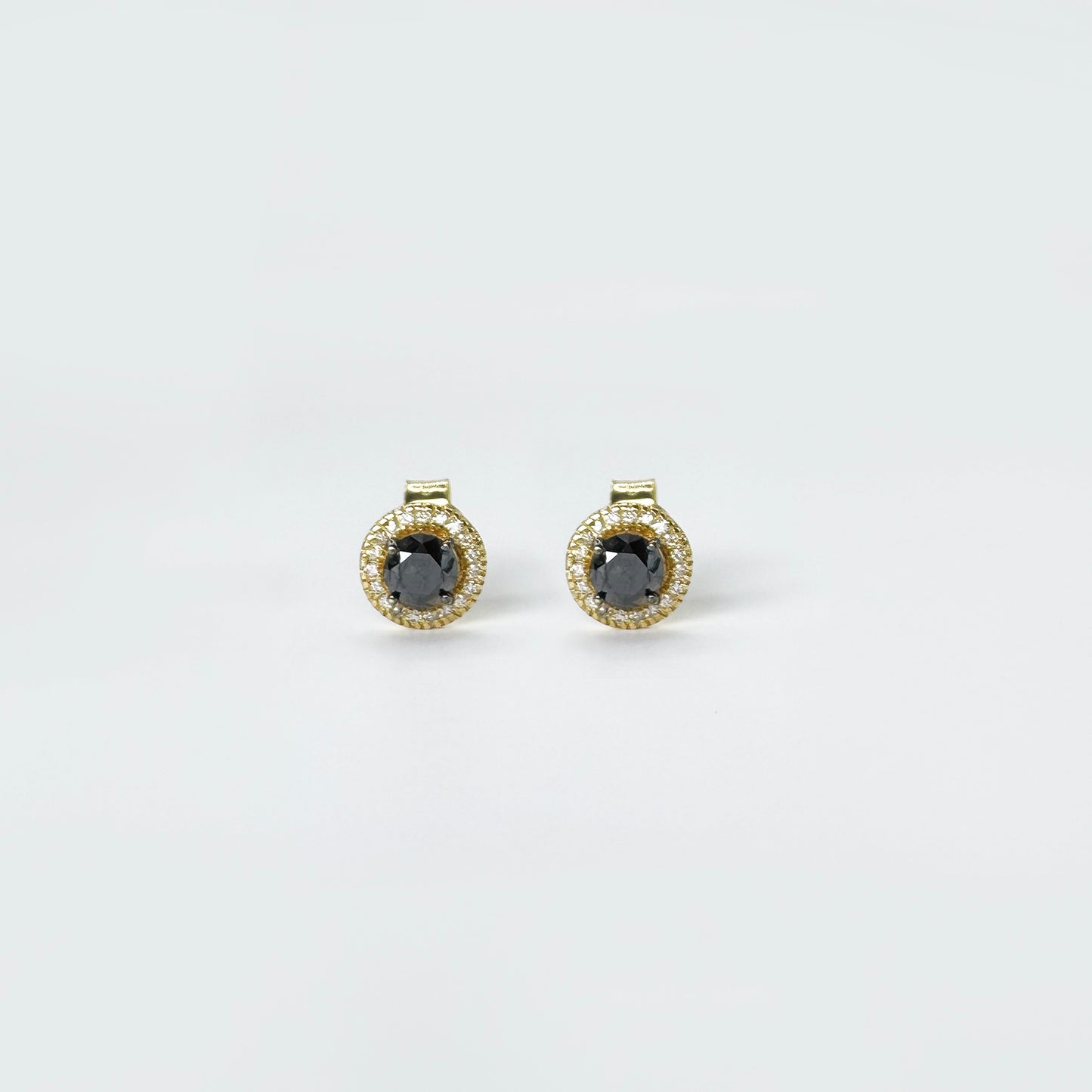 Aretes Zafiro Halo Diamantes