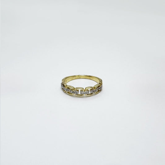 Anillo oro y diamantes cadena.