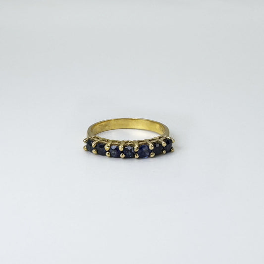 Anillo Zafiros Media - Churumbela Oro Amarillo