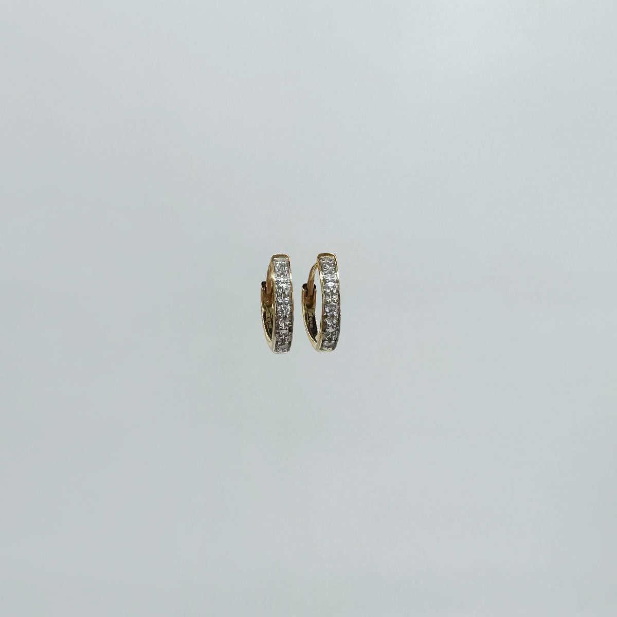 Arracadas oro amarillo con diamantes chunky mini