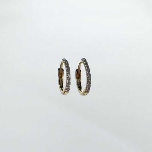 Arracadas oro amarillo con diamantes chicas.