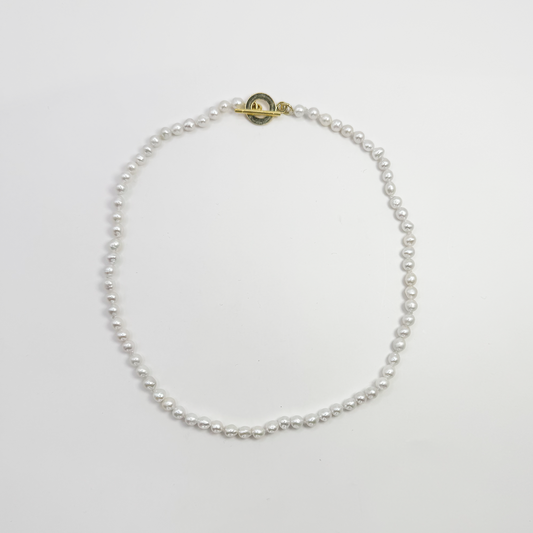 Collar Perla Cultivada Semiredondo Tornasol -