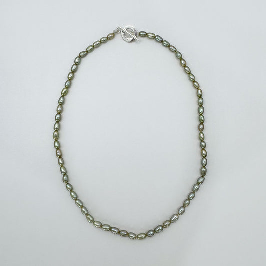 Collar perlas mini verde