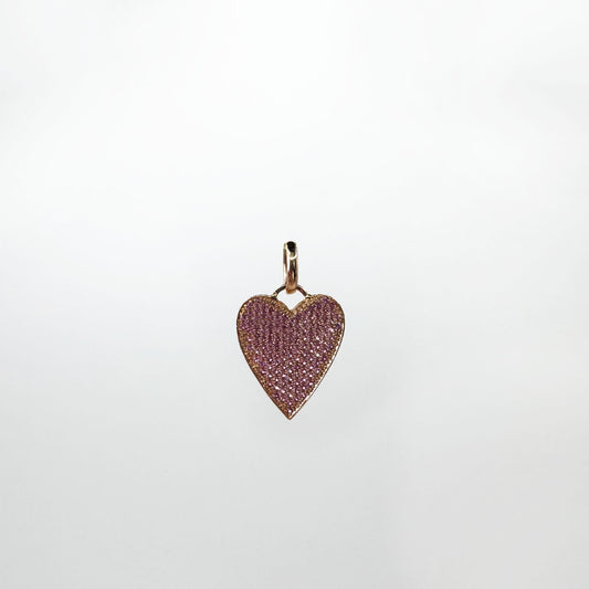 Charm Corazon Zafiros Rosa