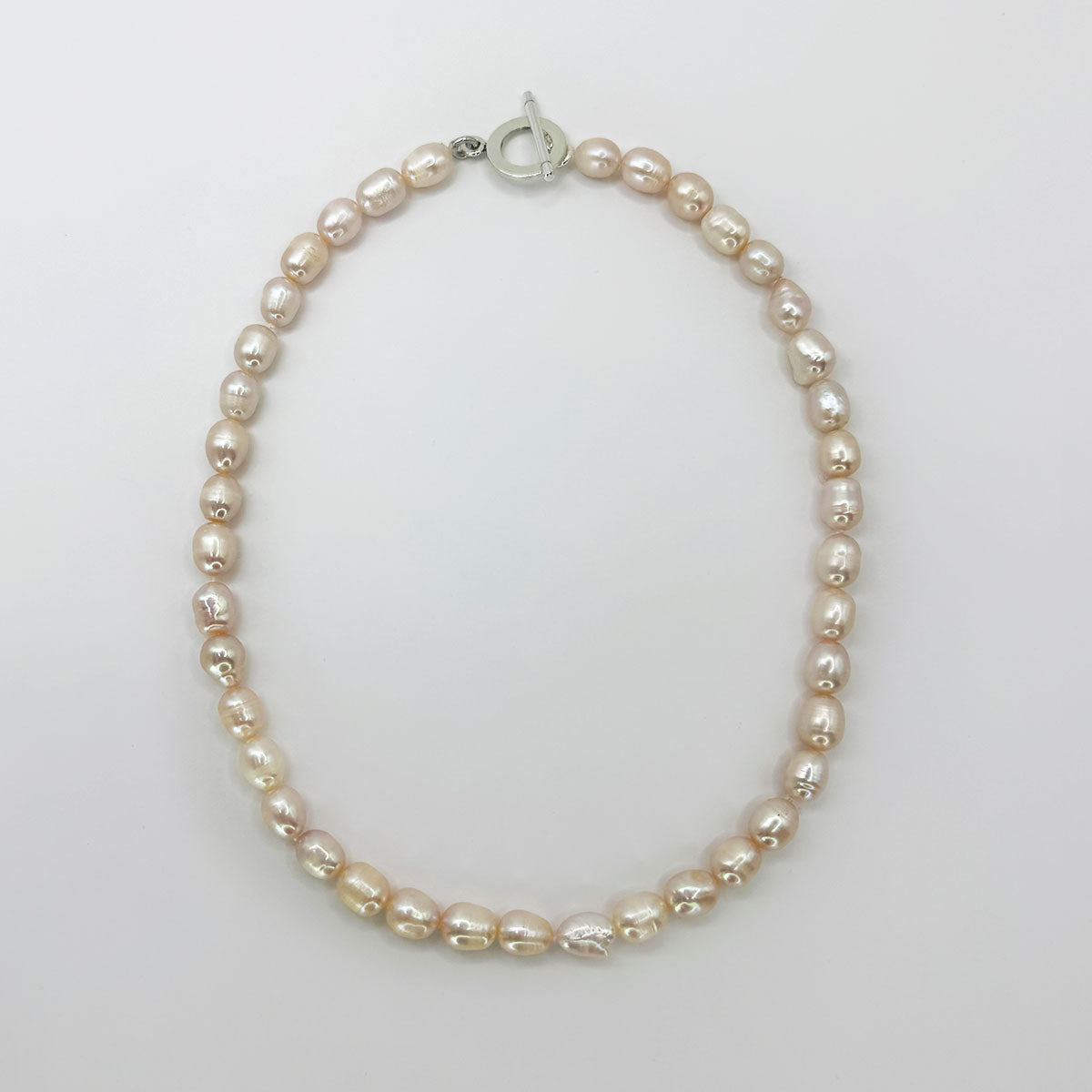 Collar perlas calabacin rosa