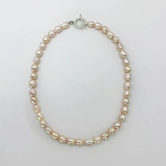 Collar perlas calabacin rosa