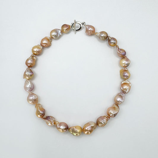 Collar chunky barroco color salmón